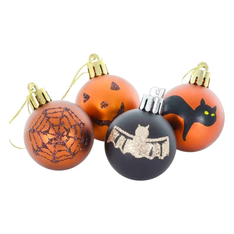 Transfronterizo de Halloween fantasma FESTIVAL DE Navidad bola decorativa colgante de la bola de impresión pintado mate brillante bola de color traje 12 Unids