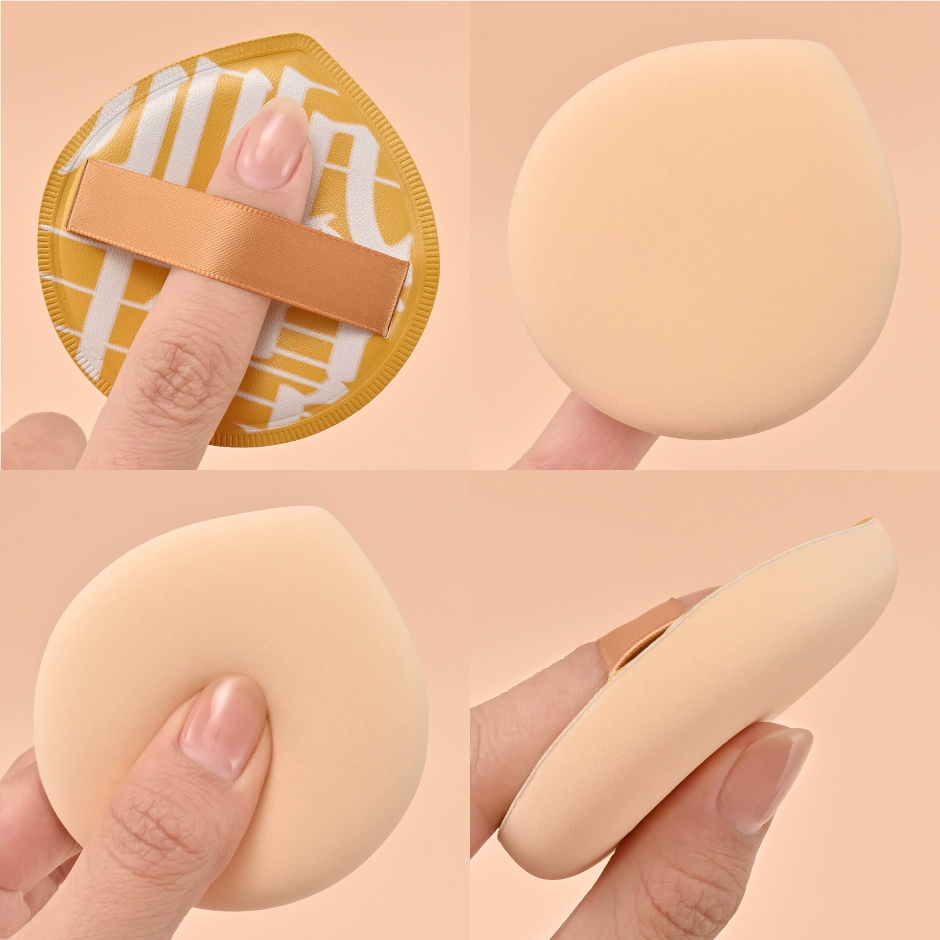 Спонж для макияжа ZNYBEAUTY большой хлопковый пуховка для тонального, разные формы (треугольная/квадратная)