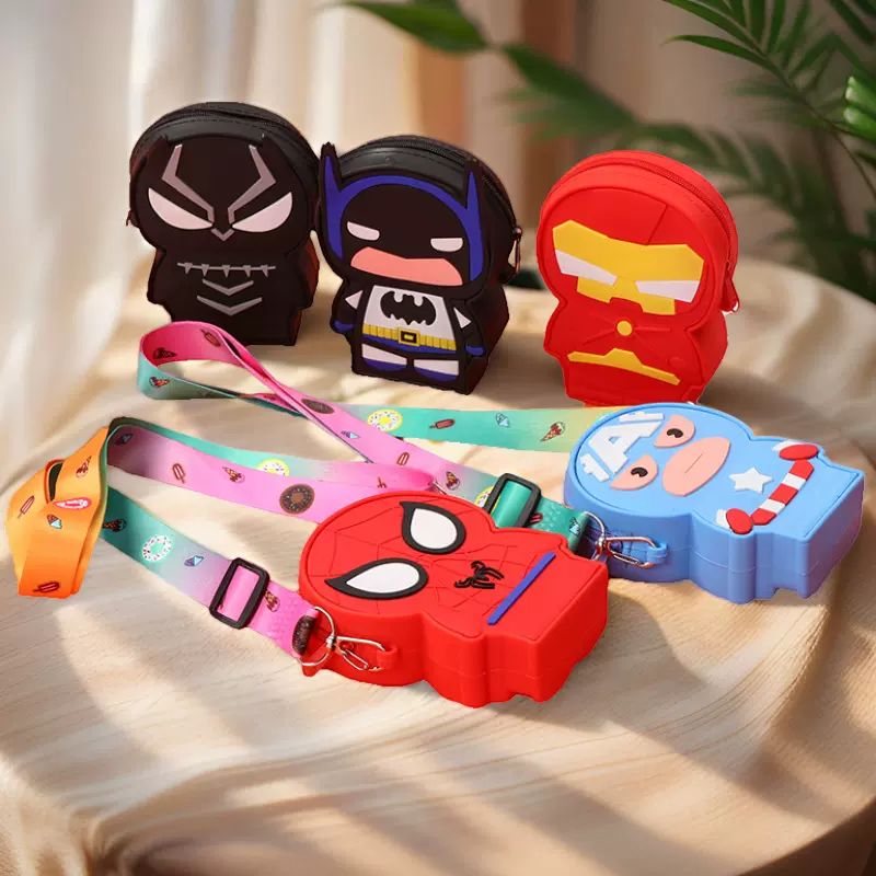 创意新款威漫卡通硅胶包 儿童单肩斜跨零钱收纳包 泡泡乐卡包批发