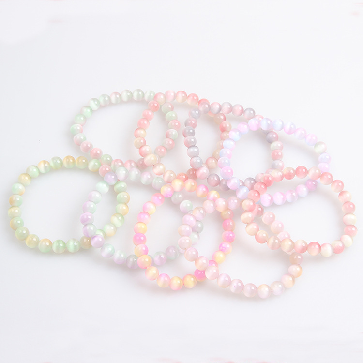 Cute fashion bracelet with natural stone, universal accessory, direct factory sale, 8mm, cat's eye