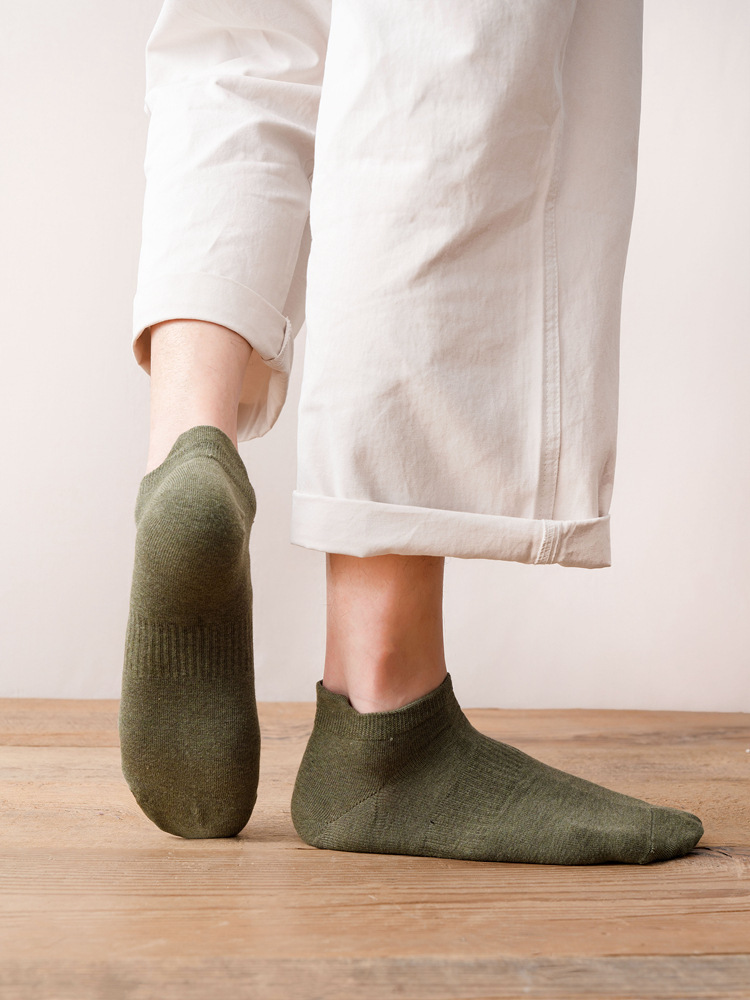 Männer Einfacher Stil Einfarbig Baumwolle Ankle Socken Ein Paar display picture 5