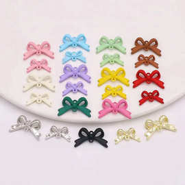 diy饰品双吊烤漆K金白K蝴蝶结车载耳饰手作材料批发