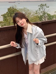 麂皮绒外套女2025秋季韩系穿搭宽松学生夹克上衣薄款刺绣棒球服