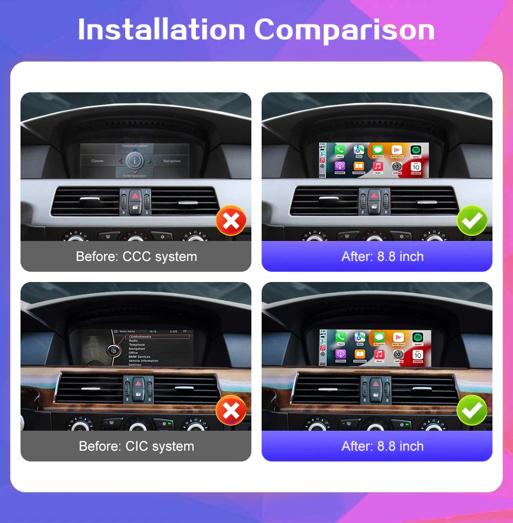 8.8" Carplay Car Multimedia Player Suitable for Bmw 5 Series Ccc/Cic System Linux System