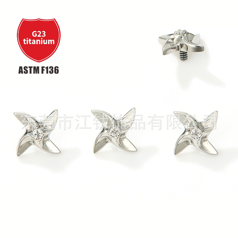Pointed titanium steel lip stud product view
