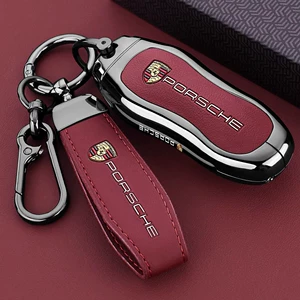 Suitable for Porsche Key Case Cayenne Taycan Panamera Macan 911 Car Key Cover Shell for Men