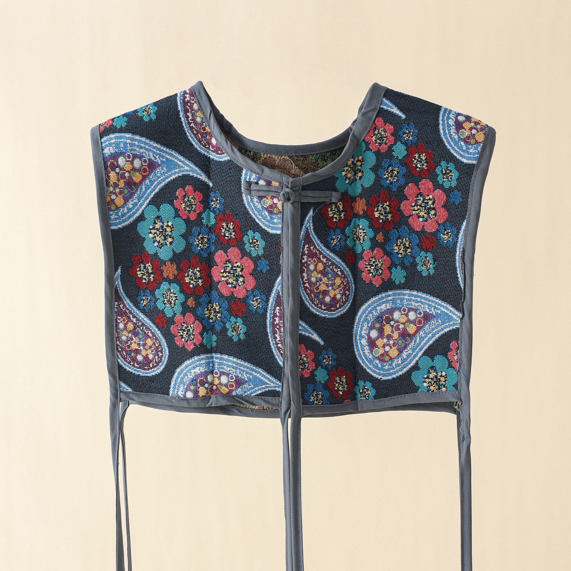 Vintage chaleco bordado antiguo estilo étnico delgada exterior otoño diseño sentido nicho abrigo corto para las mujeres