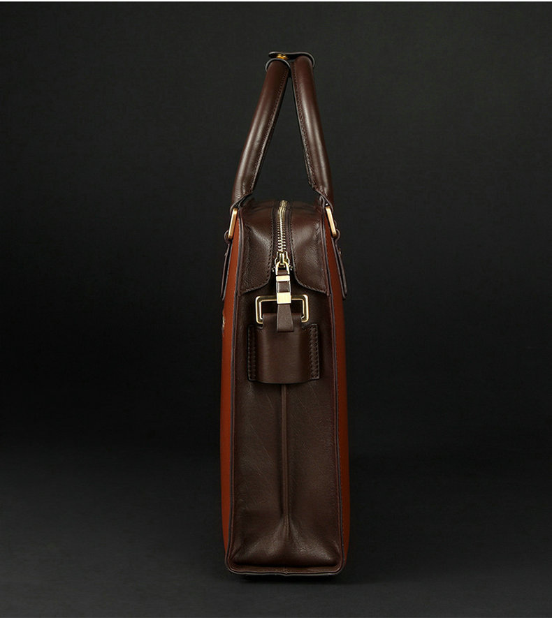 Stylish Real Cowhide Men's Bag Briefcase