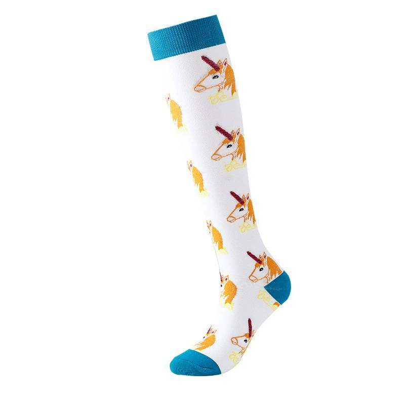 Compression Running Socks, Unisex Jacquard Knee-High Socks, Multiple Patterns, S/M & L/XL