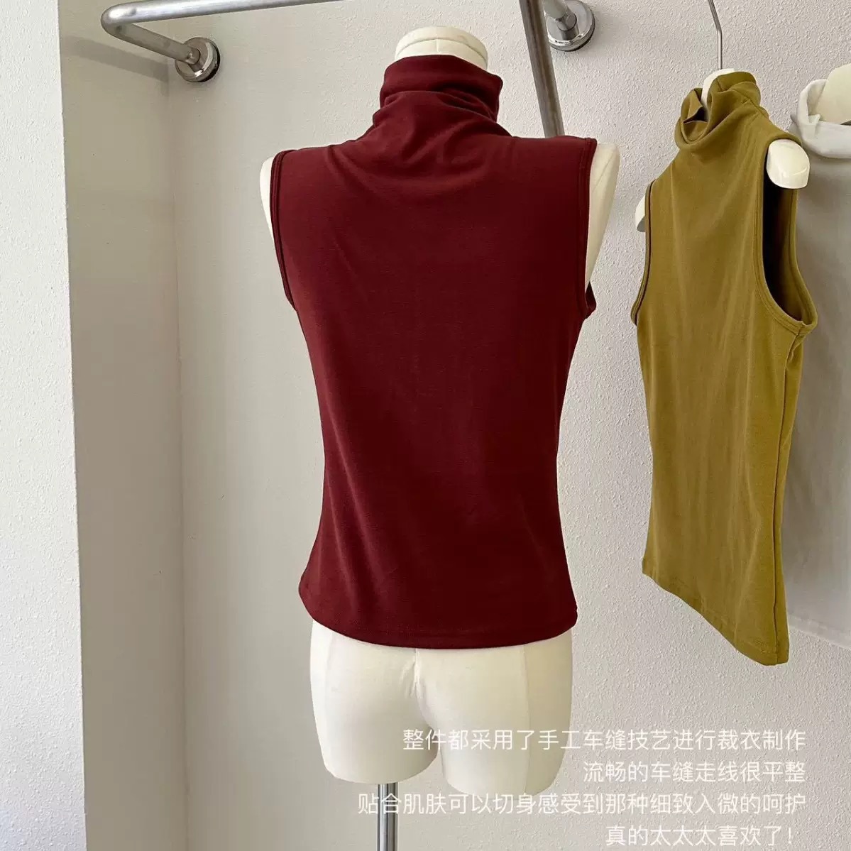 Chaqueta inferior suave de cuello alto chaleco de mujer de color sólido doblado suave pegajoso universal terciopelo delgado calentamiento cómodo camisa de base superior image 5