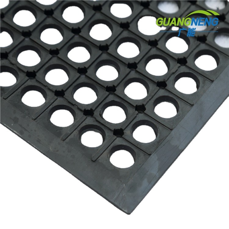 酒店饭店餐厅厨房防滑橡胶垫，疏水排污橡胶地垫，排水橡胶孔垫 J