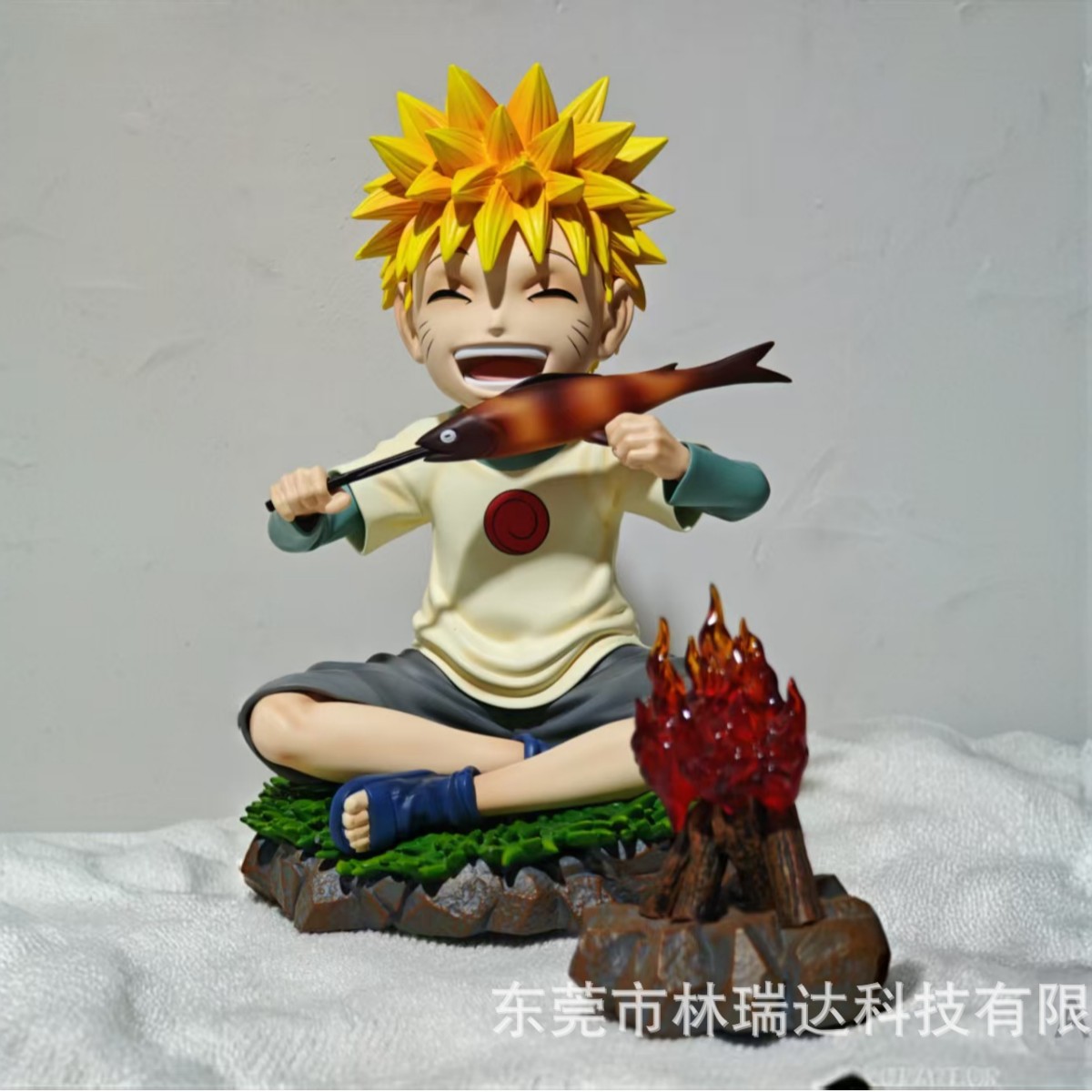 火影手办 动漫卡通烤鱼小鸣人公仔玩具摆件模型