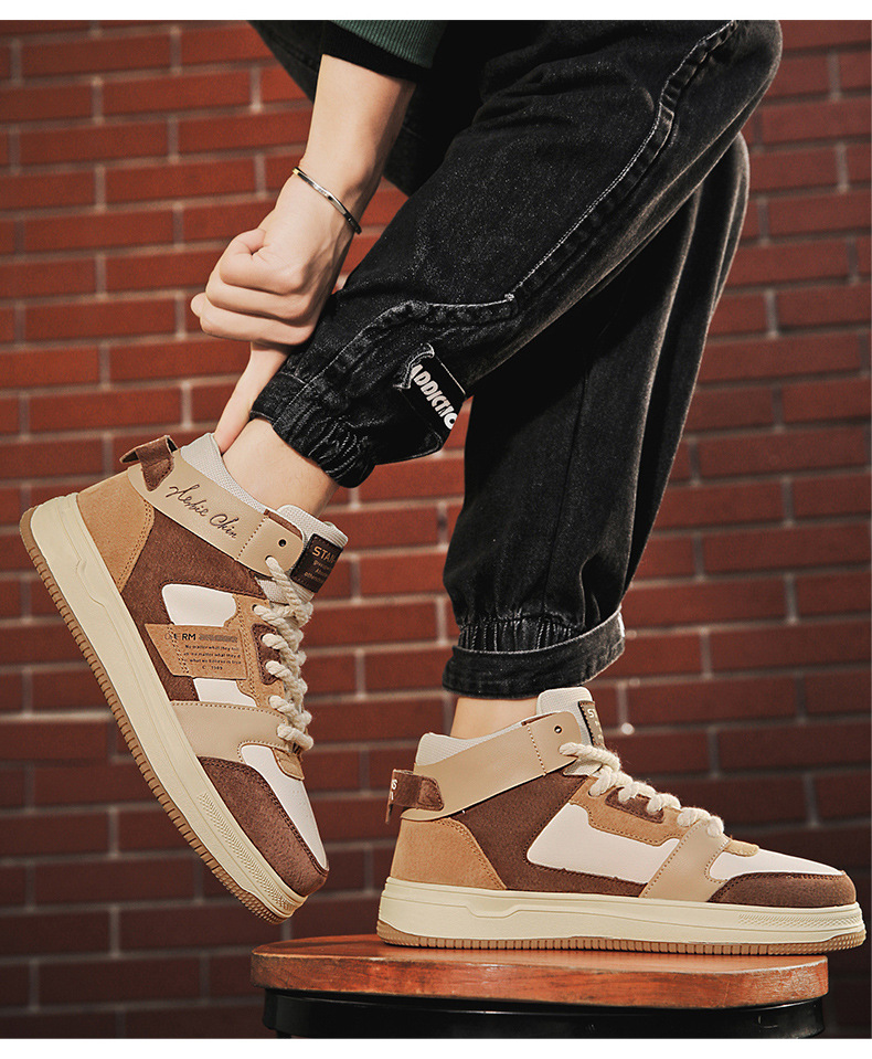 Chaussures de Tennis pour hommes, chaussures de course en cuir, baskets en tissu, semelle en caoutchouc, chaussures confortables rembourrées_voghion.com