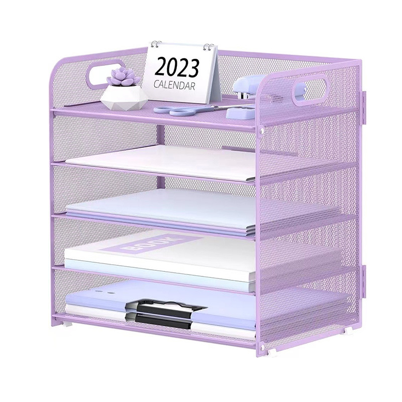 Estante de almacenamiento de archivos de oficina transfronterizo, estante de almacenamiento de archivos de escritorio de hierro para archivos de papel A4, estante de archivos de oficina de metal