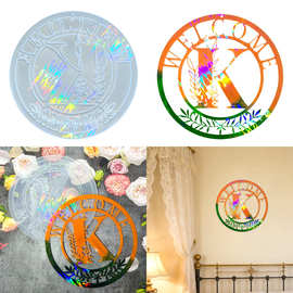 亚马逊爆款创意大字母-K墙面挂件装饰全息滴胶模具diy树脂模具