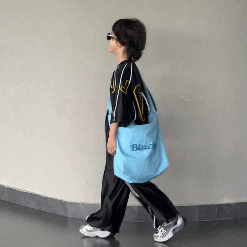 letras extranjeras, bolsas de hombro para niños y niñas, lindos colgantes de oso, bolsas de mochila para bebés, bolsas de lona para niños de gran capacidad, moda