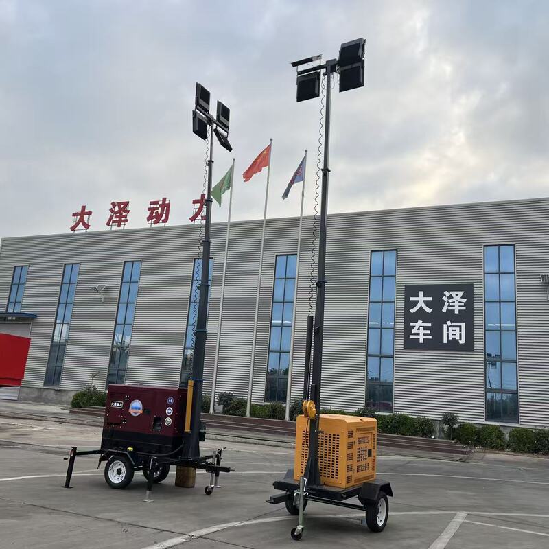 Daze Power 15Kw Generator Lighting Vehicle for Pipeline Emergency Repair, Outdoor Rainy Construction Site Night Lighting Vehicle