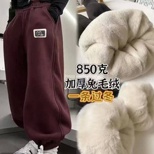 巨厚女童兔毛抗寒新款儿童加绒加厚棉裤冬季特厚过冬裤子
