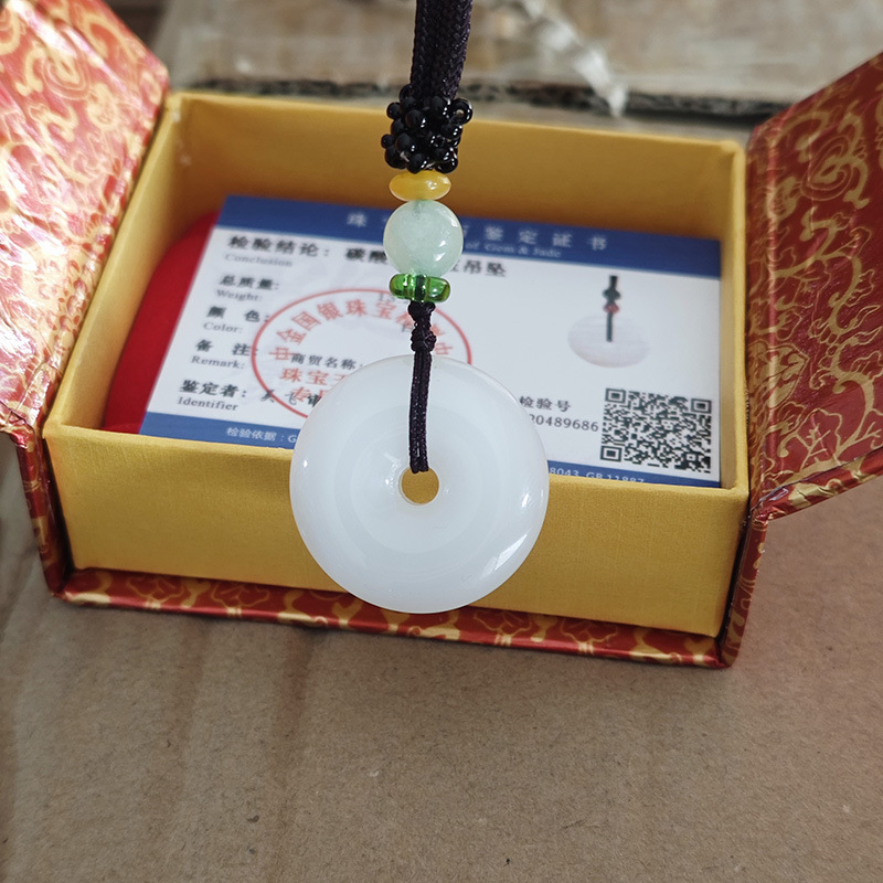 新疆和田白玉男女款平安扣吊坠汉白玉平安扣挂件旅游会销礼品批发