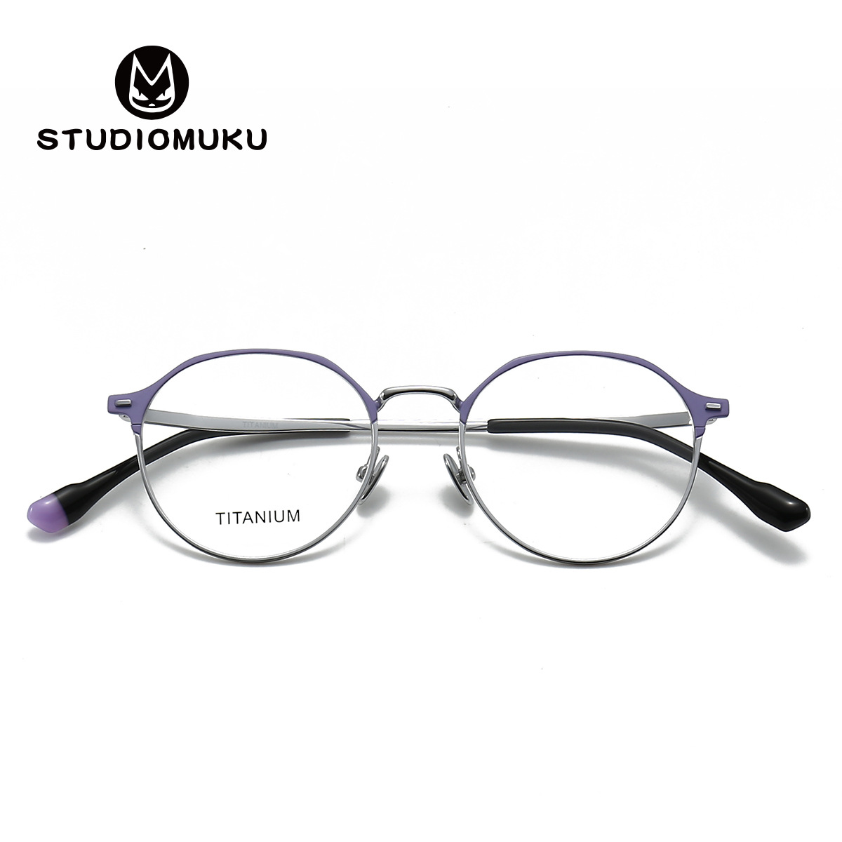 STUDIOMUKU gafas de madera fresca, marcos de gafas de textura de moda, marcos de gafas de diseño de titanio clásico