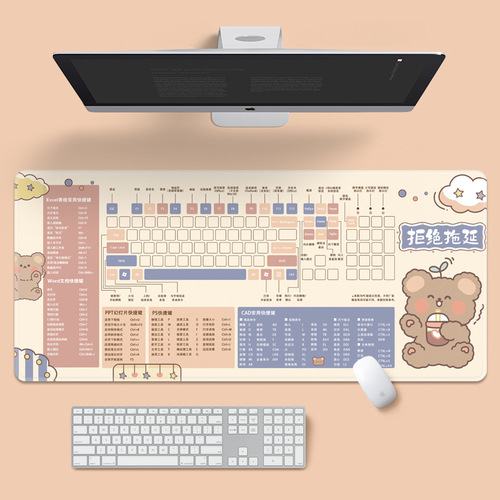 Cartoon PS Shortcut Key Collection CAD Mouse Pad Extra Large Office Computer Keyboard Notebook Girls Anti-Slip Desk Mat