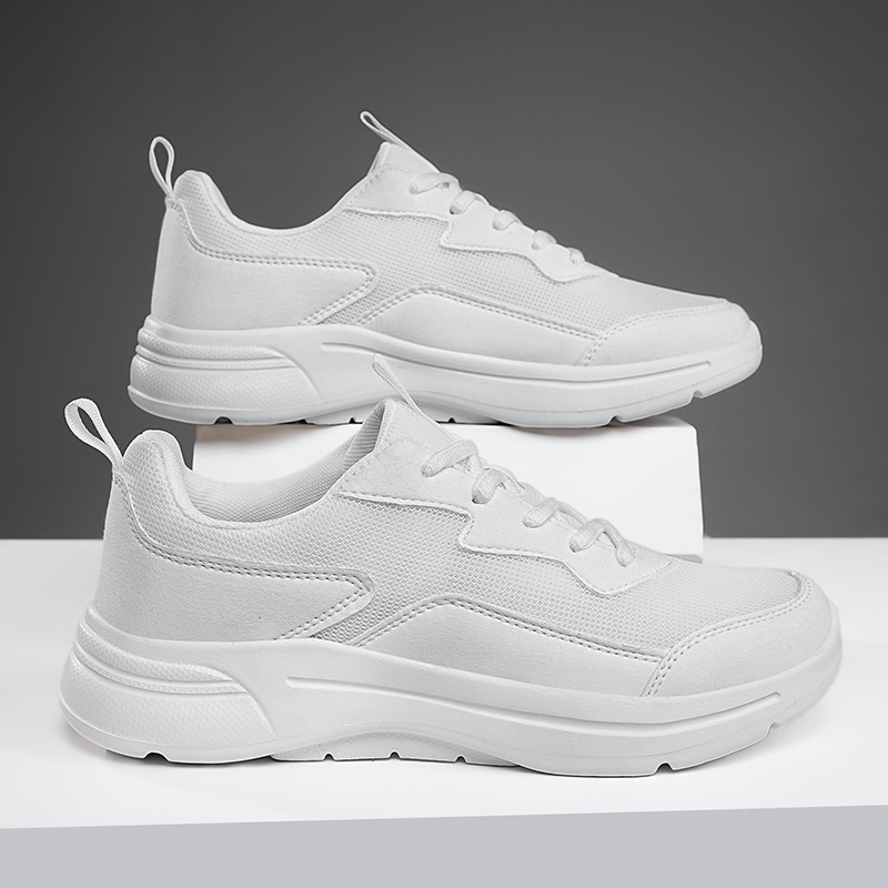 Primavera y verano transfronterizo talla grande 48 zapatos blancos pequeños zapatos de hombre todo fósforo transpirables deportes ligeros amortiguadores zapatos casuales zapatos de hombre Jinjiang