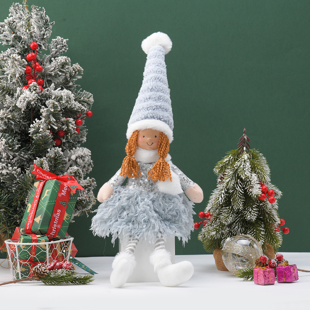 Nuevo producto transfronterizo 2026: Muñeco de Navidad rojo y verde, lindo elfo de juguete, decoración festiva, adorno de ángel para escritorio. image 4