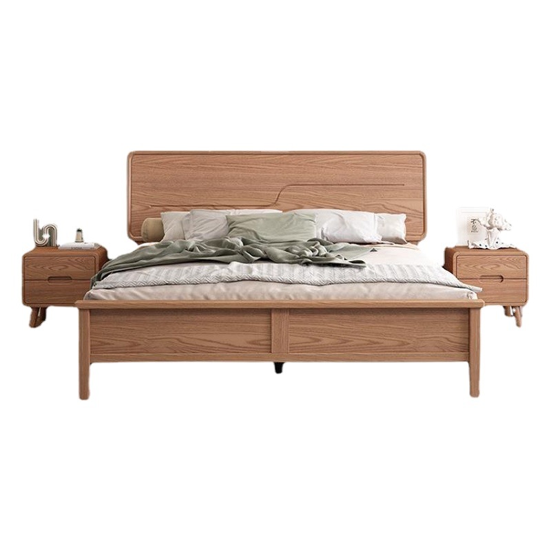 Cera blanca suave cama de madera maciza completa tela de tecnología de alta gama dormitorio principal 1,8 cama doble simple nórdico moderno 1,5 Cama grande