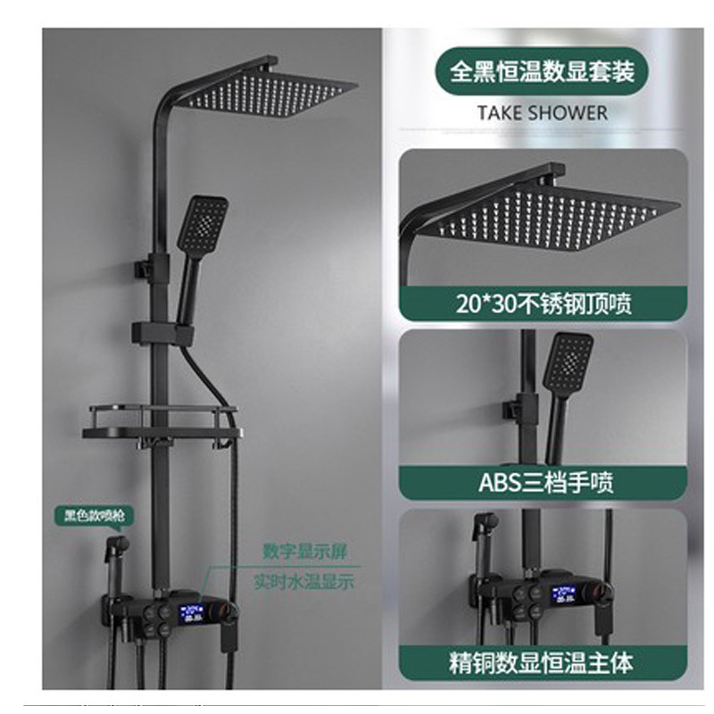 검정색 이중 행 버튼 디지털 디스플레이(항온)