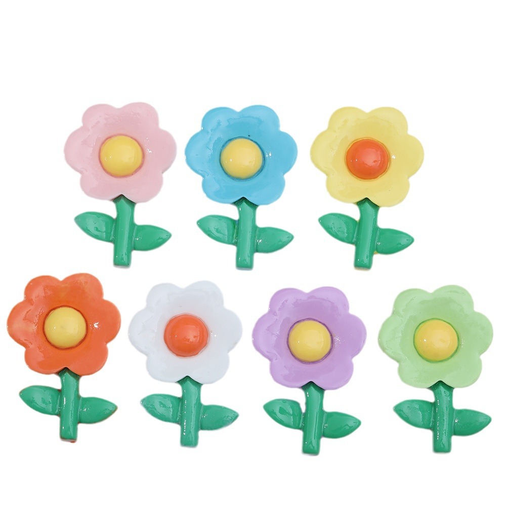 Nuevos accesorios tridimensionales de resina de tulipán grande DIY accesorios de cabello de girasol llavero parche de resina