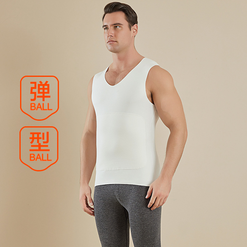 Men's Thermal Vest for Autumn and Winter, Fleece-Lined with Cashmere and Silk, Oversized Sleeveless Base Layer, Thickened for Warmth