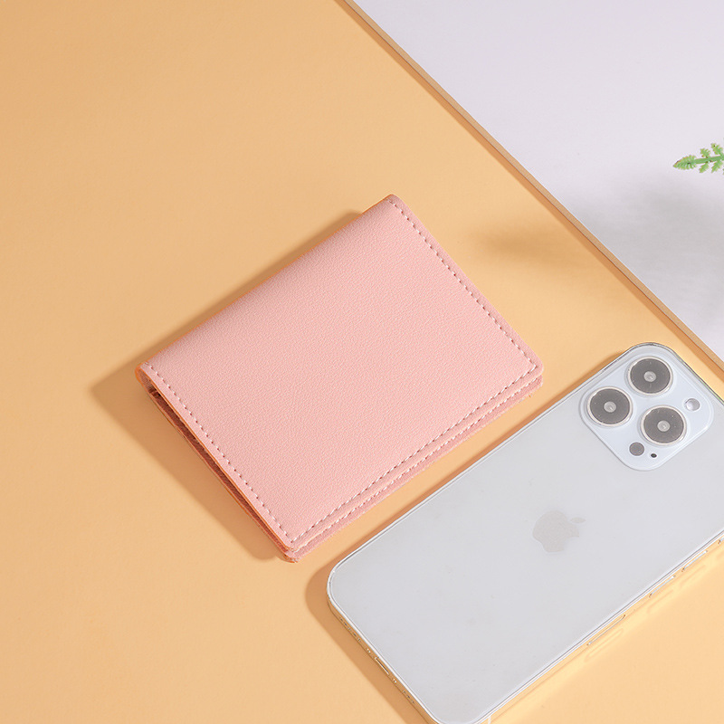 Tarjetero compacto ultrafino corto para tarjetas bancarias, billetera para licencia de conducir, versión mini simple, tarjetero integrado para tarjetas de acceso para mujer