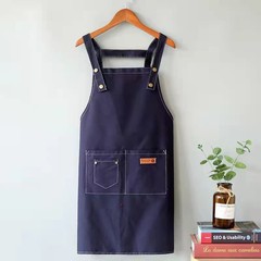 Jeans canvas overalls apron kitchen restaurant workwear home oil-proof coverall unisex advertising apron