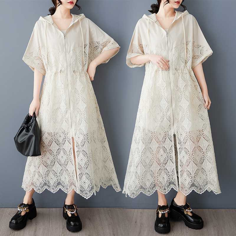 Summer fashionable dress with hood