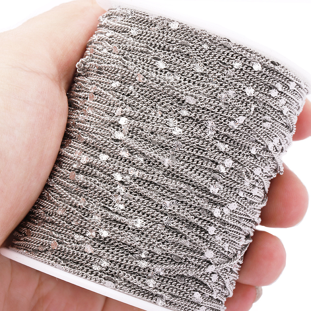 DIY Jewelry Accessories Classification 1 Piece, 5 M Quantity 1 Piece 5 M 304 Stainless Steel Solid Color Chain