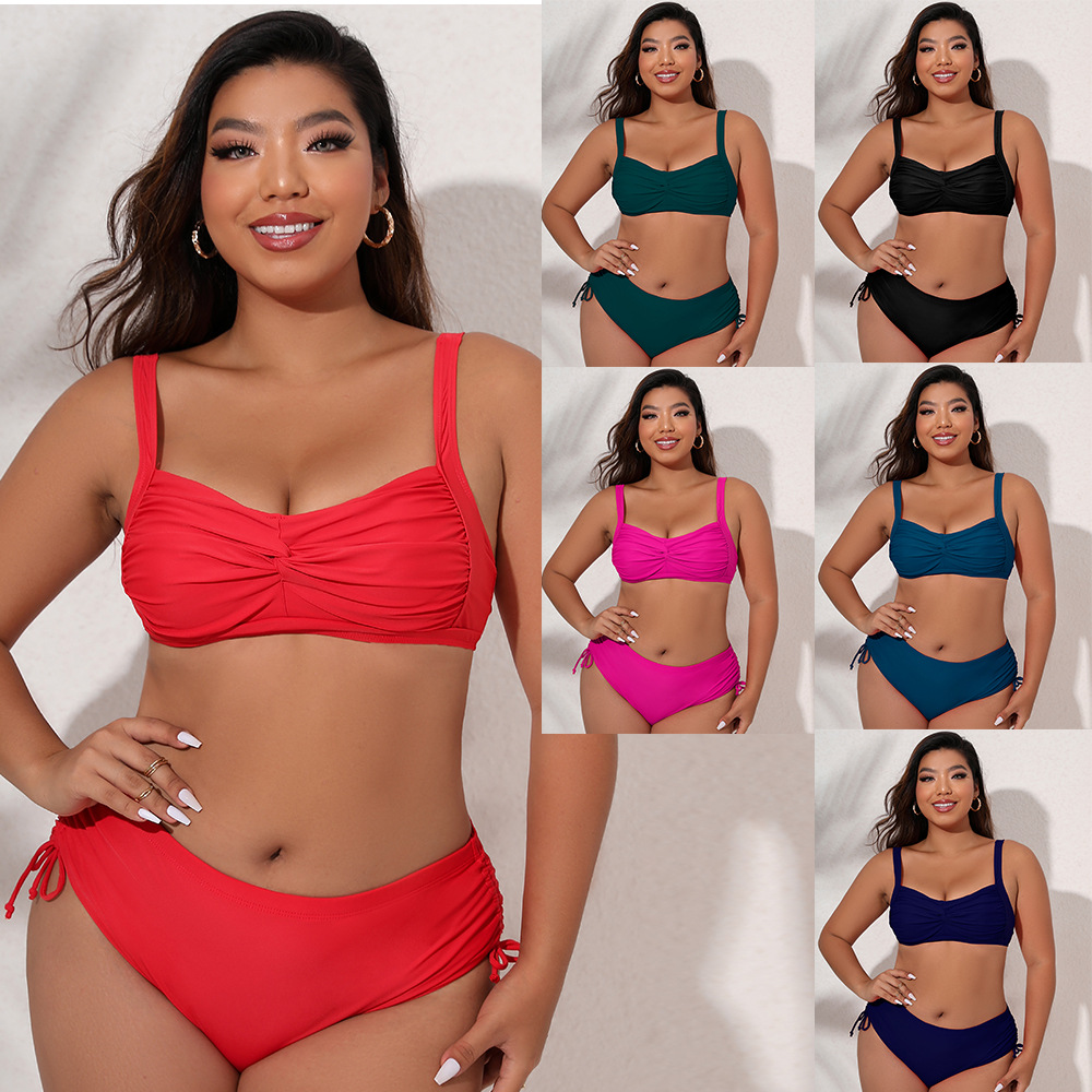 Women's Solid Color Nylon Plus Size Bikinis display picture 1