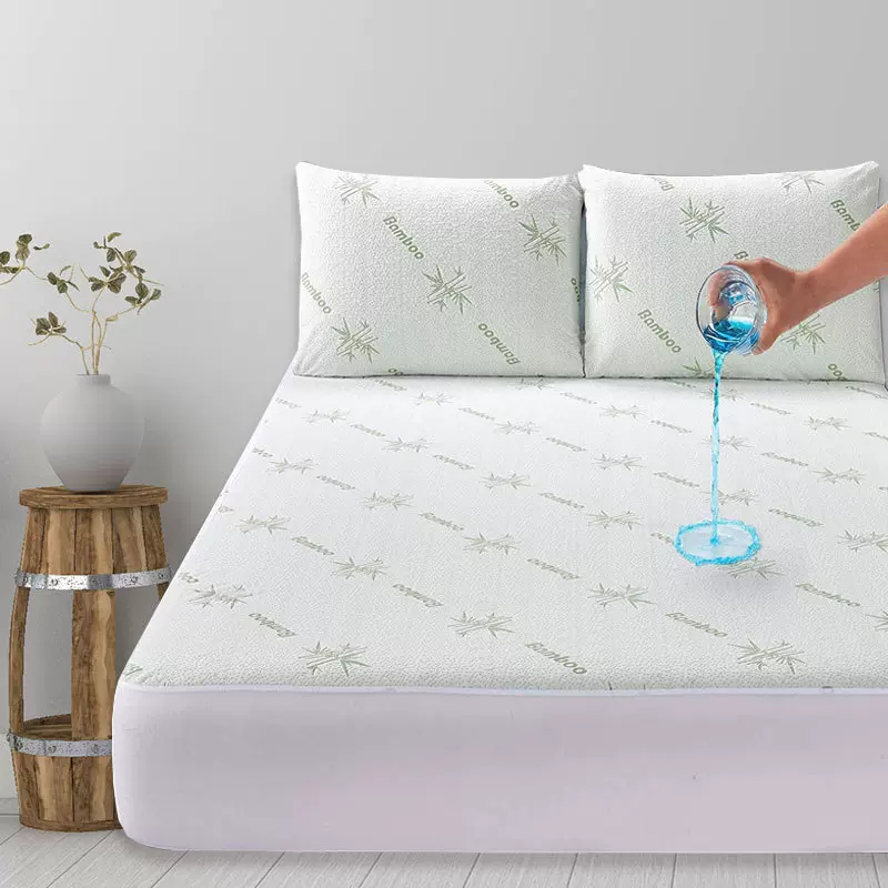 厂家直供竹纤维防水床罩床笠透气夹绵亚马逊外贸床垫保护套