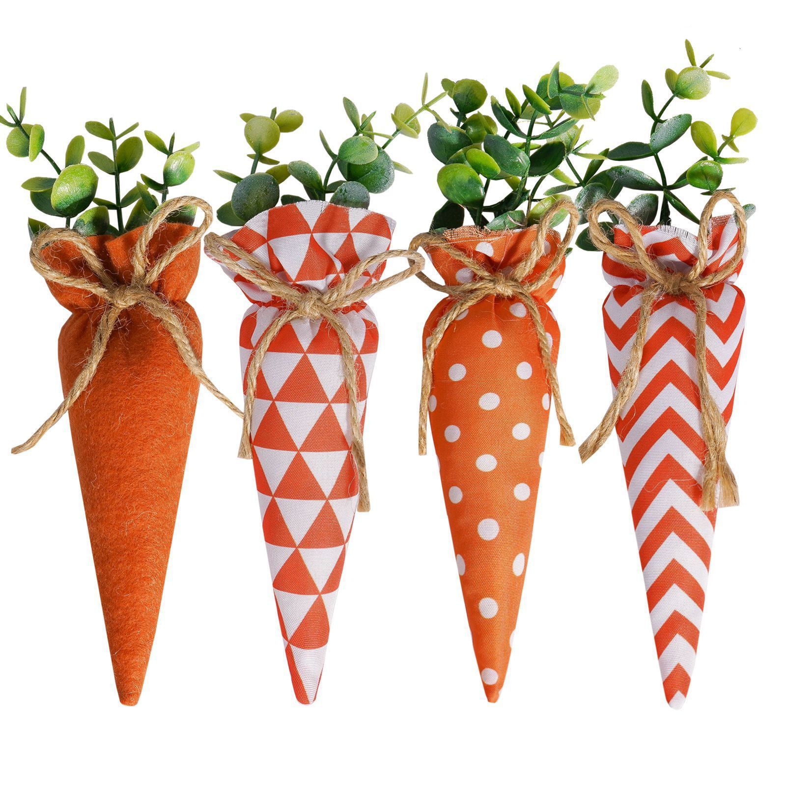 Nuevos productos transfronterizos muñecas de rábano de Pascua adorables decorativos creativos de fiestas ornamentales a rayas naranjas decoraciones de fiesta