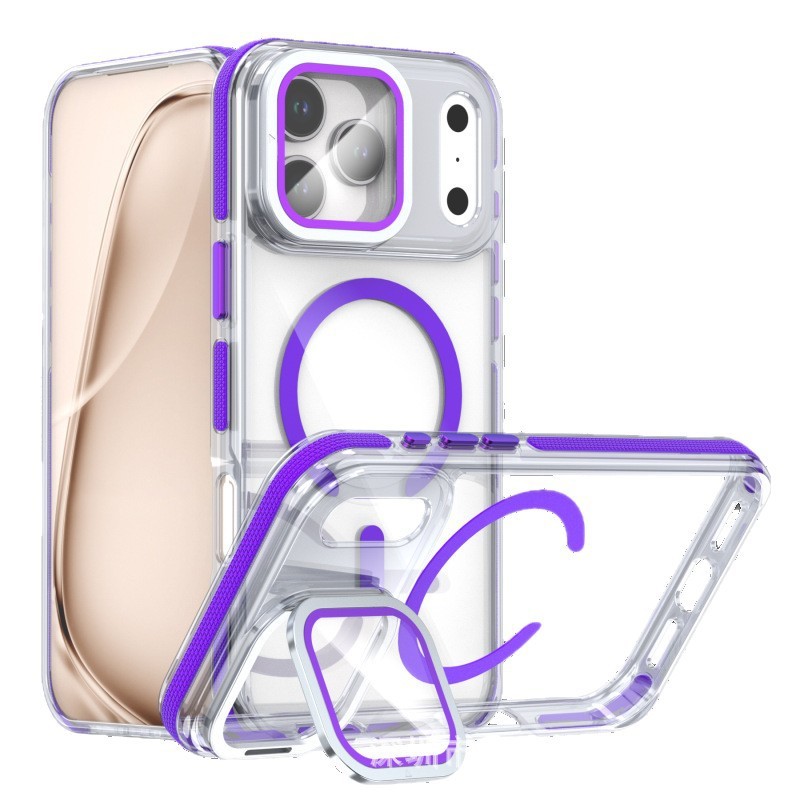适用苹果iPhone17Pro讯彩镜头膜支架透明磁吸手机壳三星S25保护套|undefined