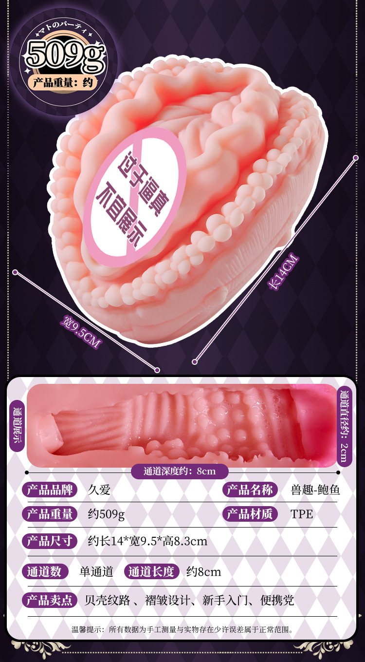 Jiuai Manual Male Masturbator Realistic TPE Airplane Cup Sensual Mold — detail image 14