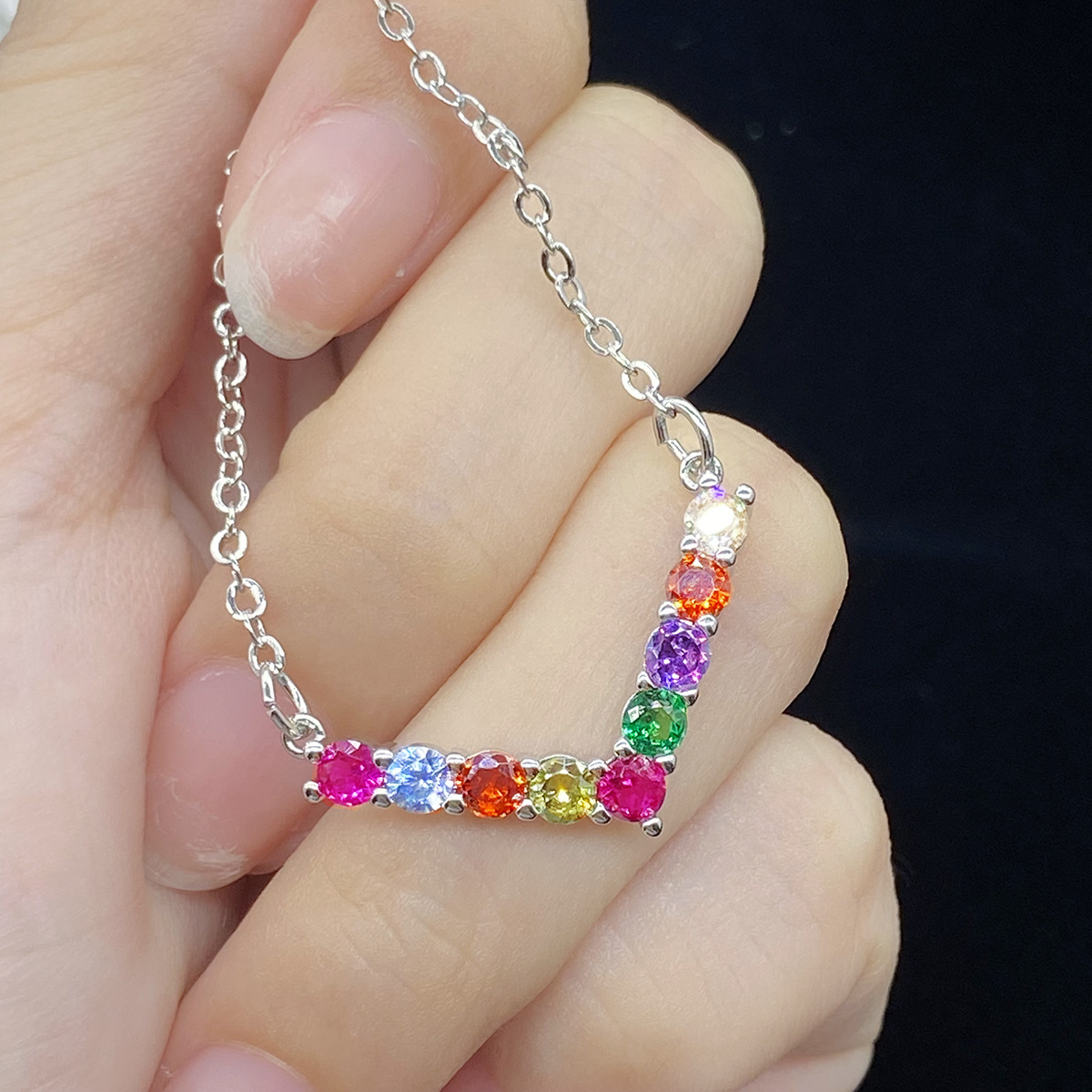 Fashion Round Copper Plating Inlay Zircon Necklace 1 Piece