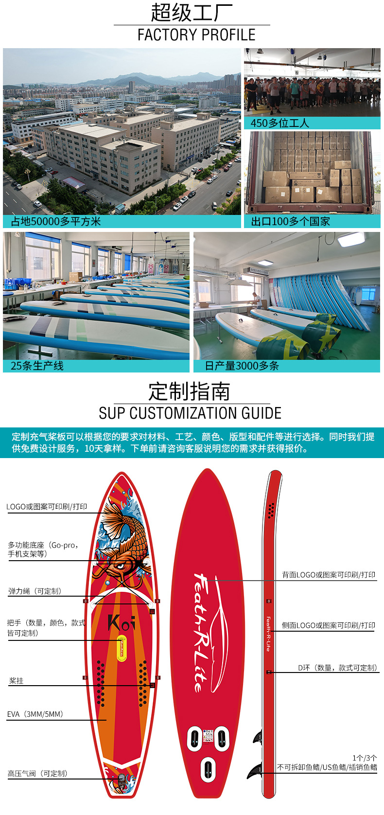 【定制桨板】冲浪板竞速板充气浆板通用水上运动OEM站立式钓鱼SUP-阿里巴巴