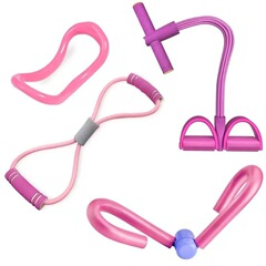 4点セットの組み合わせフィットネス器材のストレッチロープ美脚のストレッチ器ヨガリング