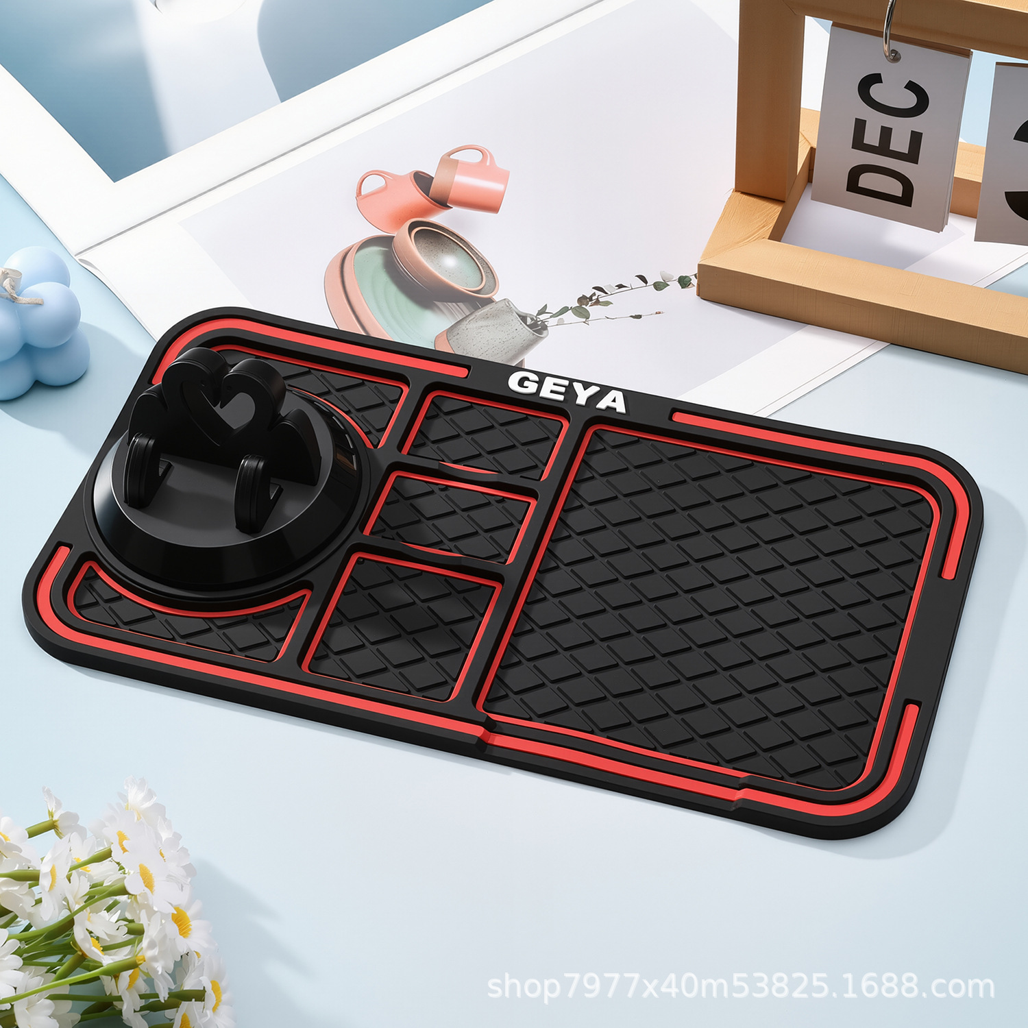 Pvc Multifunctional Car Anti-Slip Mat, Mobile Phone Holder, Parking Number Plate, Navigation Temporary Parking Sign, Storage Mat