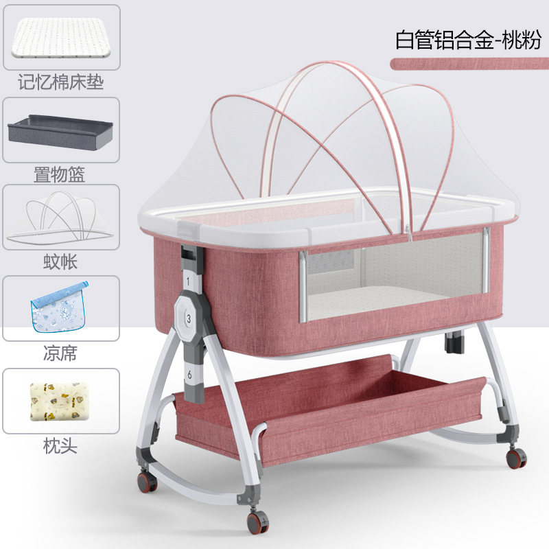 Venta al por mayor cuna recién nacido cama costura cama grande bebé cama para niños cama bb cuna cama multifuncional móvil plegable
