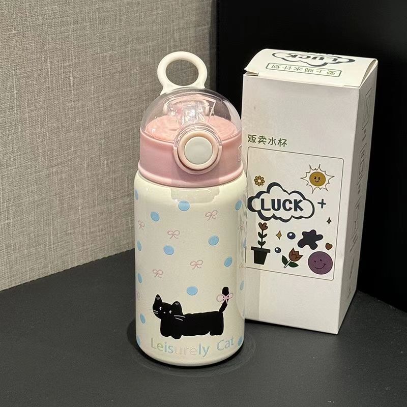 卡通情侣保温杯不锈钢高颜值带茶隔泡茶杯简约便捷礼品水杯|undefined
