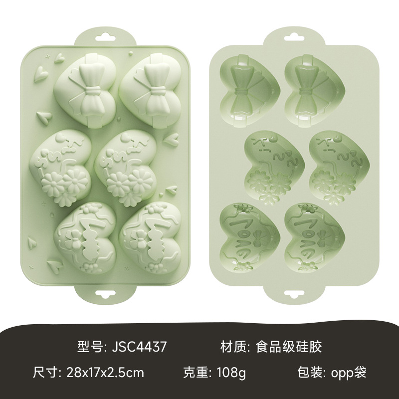 Nuevo color macaron amor horneado chocolate mousse molde de silicona molde de chocolate fácil de desmoldear