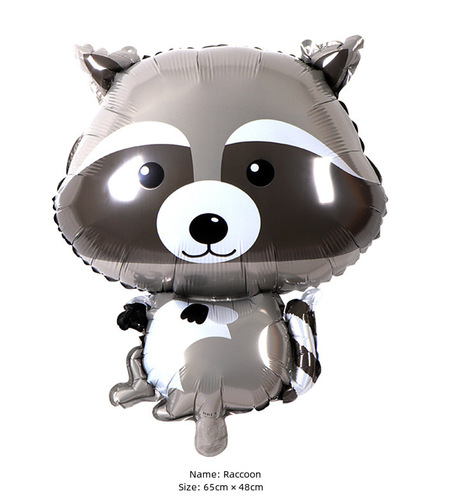 Cartoon jungle animal aluminum film balloon birthday party decoration layout atmosphere props aluminum foil floating helium balloon