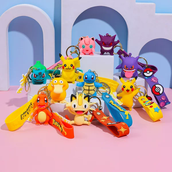Pokémon Pikachu Keychain Cartoon Cute Doll Car Keychain Bag Pendant Small Gift