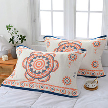 纱布枕巾纯棉高级欧式提花加厚男女生吸汗防脱落盖巾工厂批发正品